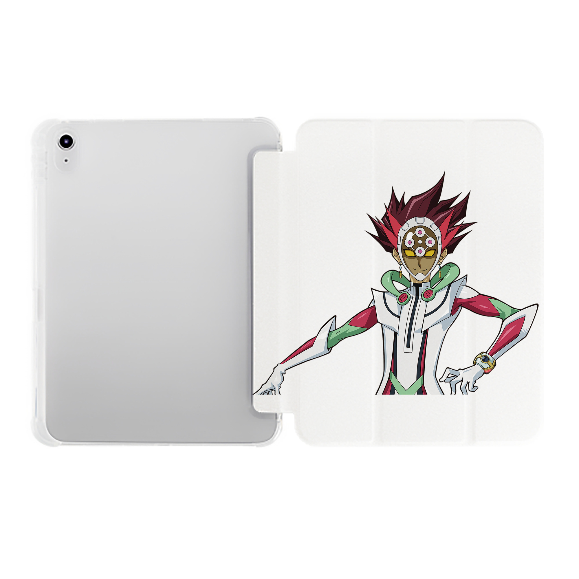 （画像用） 遊☆戯☆王 Yu-Gi-Oh! IPad ケース ペン収納付き 三つ折りスタンド PUレザー×シリコン 対応機種9.5/10.5/10.9インチ